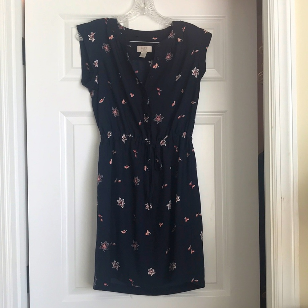 Loft Outlet SP, navy floral dress, like new